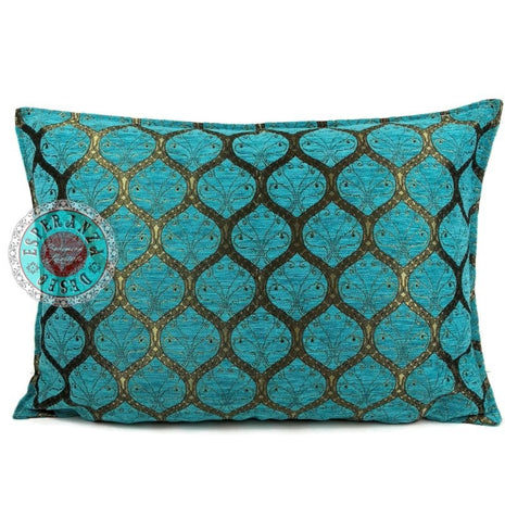 Honingraat turquoise kussenhoes/cushion cover ± 50x70cm