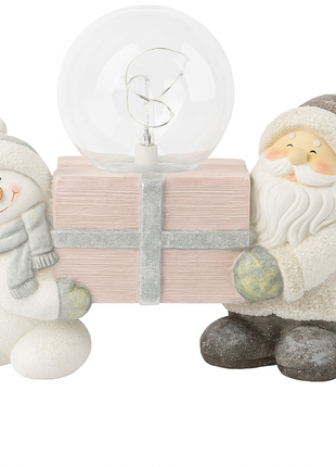 Kerstman sneeuwbol 43 cm met licht