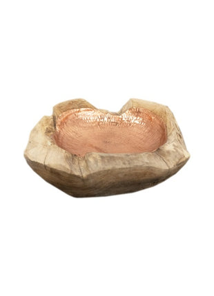 Houten schaal Perahu rond