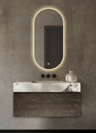 Badkamerspiegel Ovaal - LED verlichting Dimbaar - Anti Condens Verwarming - Ovale Badkamerspiegel - 50 x 100 cm