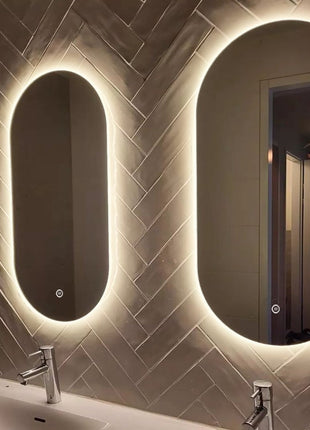 Badkamerspiegel Ovaal - LED verlichting Dimbaar - Anti Condens Verwarming - Ovale Badkamerspiegel - 50 x 100 cm