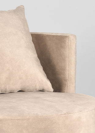 Fauteuil Evy - Zand - Velours - 90 cm