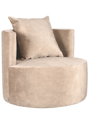 Fauteuil Evy - Zand - Velours - 90 cm