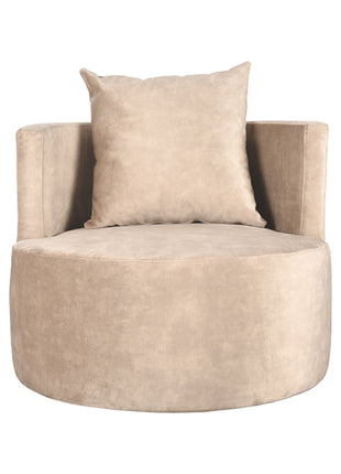 Fauteuil Evy - Zand - Velours - 90 cm