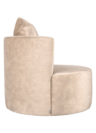 Fauteuil Evy - Zand - Velours - 90 cm