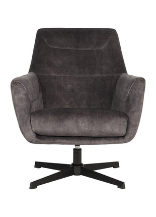 LABEL51 Fauteuil Toby - Antraciet - Velours