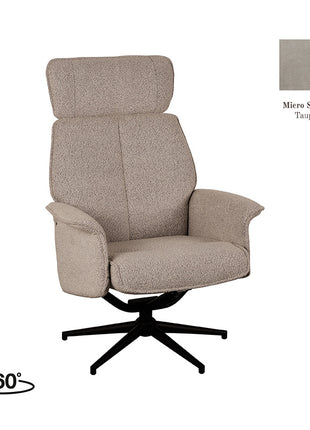 LABEL51 Fauteuil Verdal - Taupe - Micro Suede