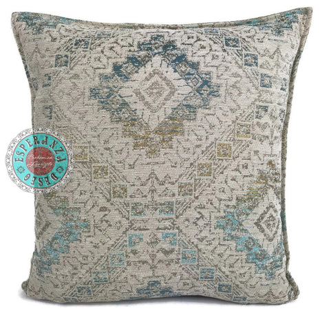 Kelim creme turqoise kelim 45 x 45 cm
