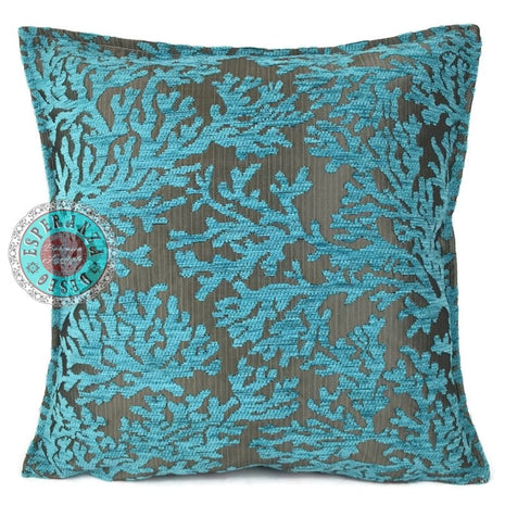 Turqoise coral kussenhoes ± 45x45cm