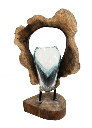 Glas in Hout Vaas
