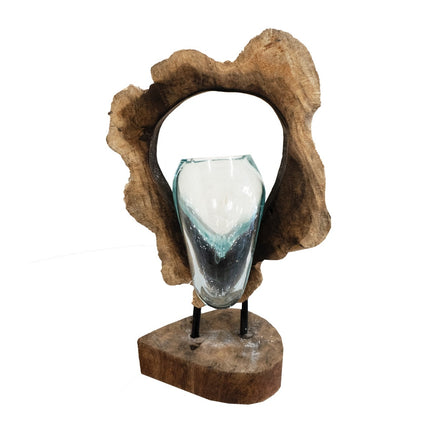 Glas in Hout Vaas