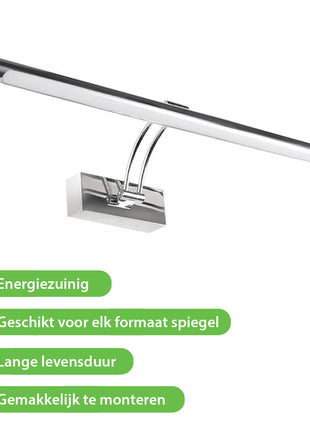 Spiegellamp - Spiegel Verlichting - Spiegelverlichting - Badkamer - Chroom - 55 cm