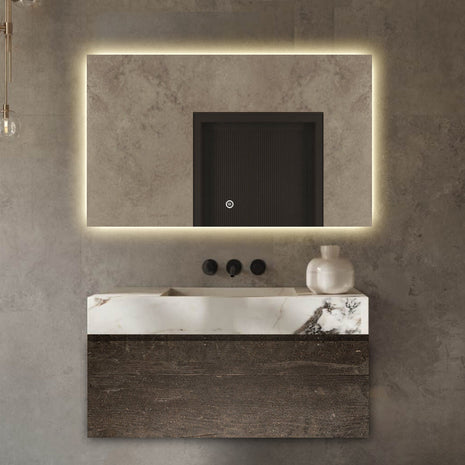 Badkamerspiegel Frameloos met rondom LED Verlichting en Anti Condens 140 x 80 cm
