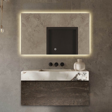 Badkamerspiegel Frameloos met rondom LED Verlichting en Anti Condens 80 x 60 cm