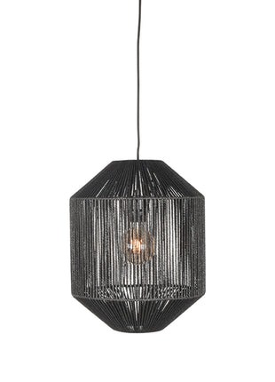 Hanglamp Ibiza - Zwart - Jute - 1-Lichts Cilinder