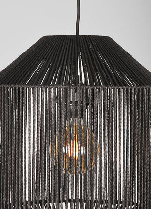 Hanglamp Ibiza - Zwart - Jute - 1-Lichts Cilinder