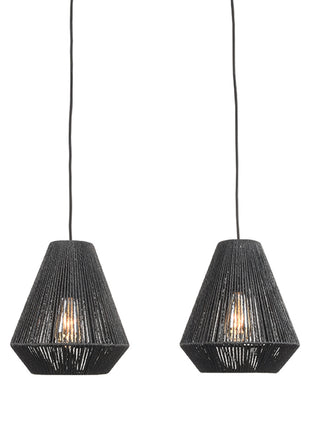 Hanglamp Ibiza - Zwart - Jute - 2-Lichts