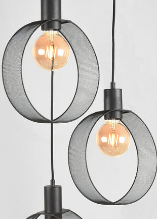 LABEL51 Hanglamp Ronda - Zwart - Metaal - 3-Lichts