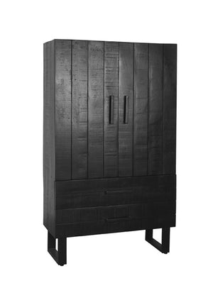 Bergkast Kast - Zwart - Mangohout - 2-Deurs