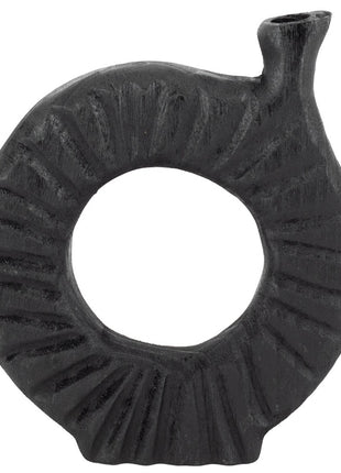 Houten donut vaas zwart