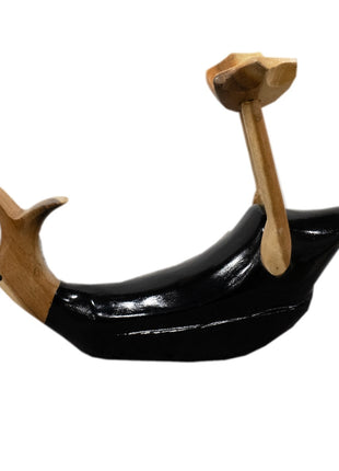 Houten fleshouder eend Zwart