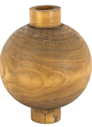 Houten ronde vaas walnut