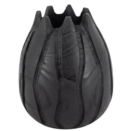 Houten vaas tulp zwart