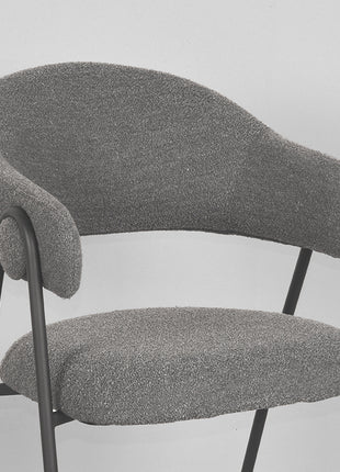 Eetkamerstoel Lowen - Grijs - Boucle