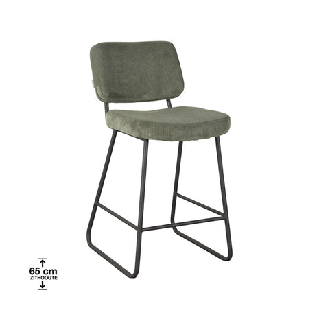 Barkruk Noah - Antraciet - Microfiber - Zithoogte 65