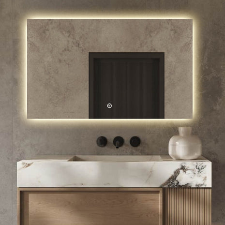 Badkamerspiegel met Verlichting - Anti Condens Verwarming - Spiegel met Vergrootglas - Badkamerspiegels - 140 x 80 cm