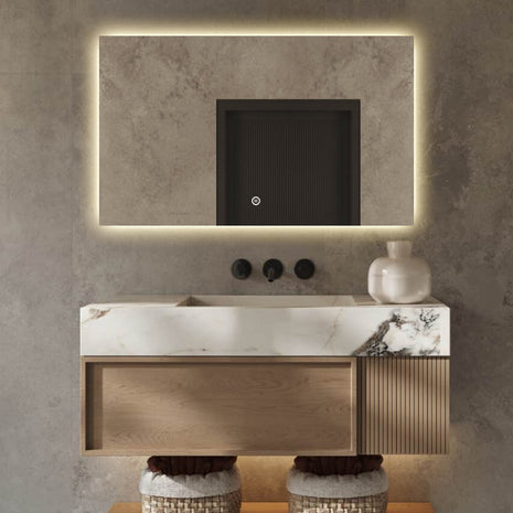 Badkamerspiegel met Verlichting - Anti Condens Verwarming - Spiegel met Vergrootglas - Badkamerspiegels - 120 x 80 cm
