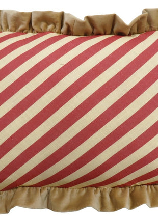 Kussen striped met roezels gold 40x60cm