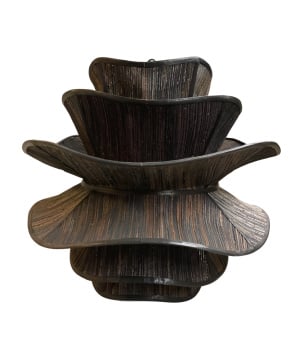 Lamp double rose black(80611)