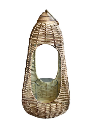 Lantern w. glass D19H38cm