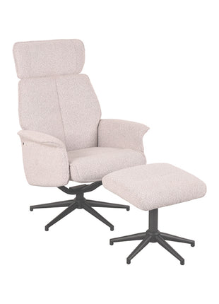 Fauteuil Verdal - Naturel - Boucle - Incl. Hocker