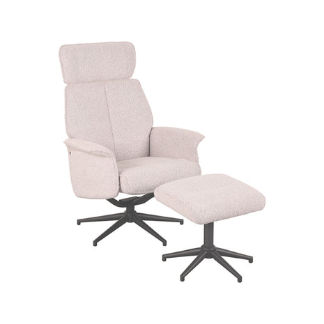 Fauteuil Verdal - Naturel - Boucle - Incl. Hocker