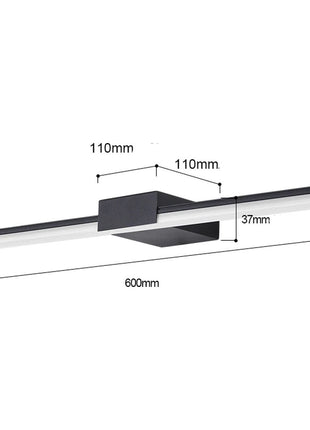 Spiegel Verlichting Led - Spiegellamp - Badkamer - Badkamer Verlichting - Zwart - 55 cm