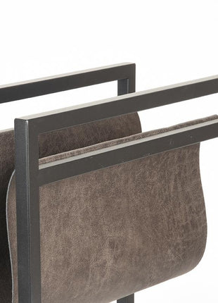 LABEL51 Magazinehouder - Antraciet - Leder