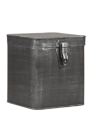LABEL51 Opbergkist - Antiek grijs - Metaal - XL 18x19x21 cm