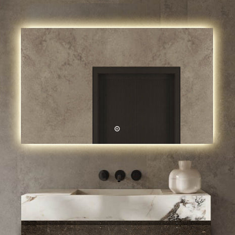 Badkamerspiegel Frameloos met rondom LED Verlichting en Anti Condens 100 x 60 cm