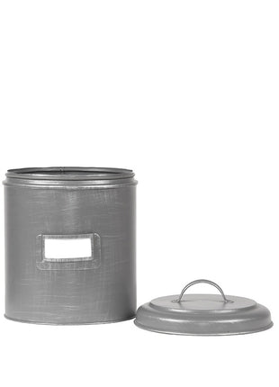 Opbergblik - Antiek grijs - Metaal - L - 18x18x24 cm