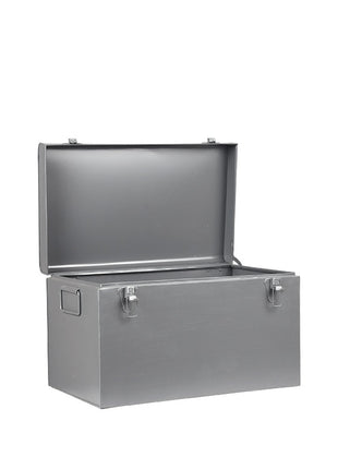 Vintage Opbergkist - Antiek grijs - Metaal - S