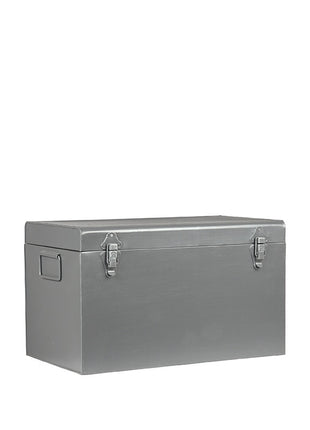 Vintage Opbergkist - Antiek grijs - Metaal - S