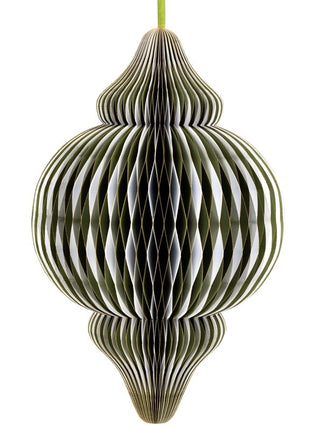 Papieren honeycomb hanger 75cm groen met wit