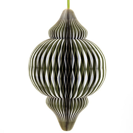 Papieren honeycomb hanger 75cm groen met wit