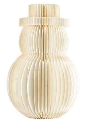 Papieren honeycomb sneeuwpop 60cm wit met verlichting