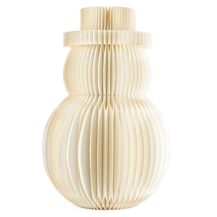 Papieren honeycomb sneeuwpop 60cm wit met verlichting