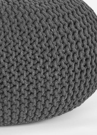 Poef Knitted - Antraciet - Katoen - L
