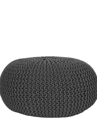 Poef Knitted - Antraciet - Katoen - L