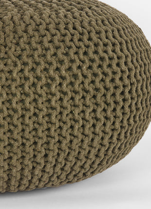 Poef Knitted - Army green - Katoen - L